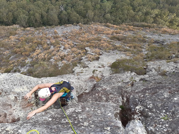 Gilliant Herriot on final pitc of The Martian (17) on Beerwah South Face